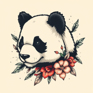Pixel Art Panda Tattoo