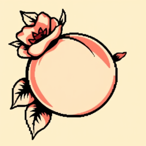 Pixel Art Peach Tattoo
