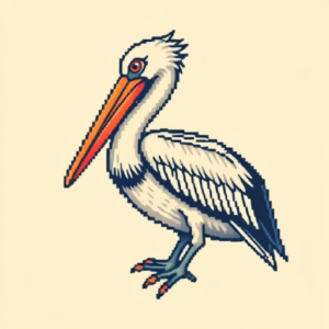 Pixel Art Pelican Tattoo