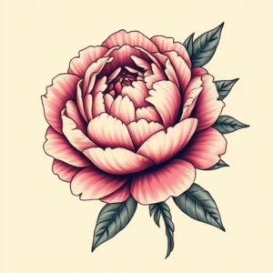 Pixel Art Peony Tattoo