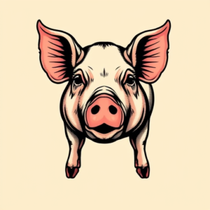 Pixel Art Pig Tattoo