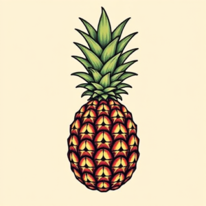Pixel Art Pineapple Tattoo