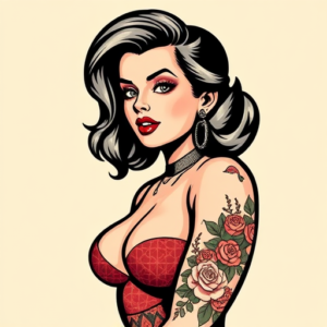 Pixel Art Pinup Tattoo