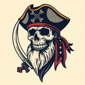 Pixel Art Pirate Tattoo