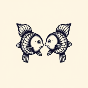 Pixel Art Pisces Tattoo