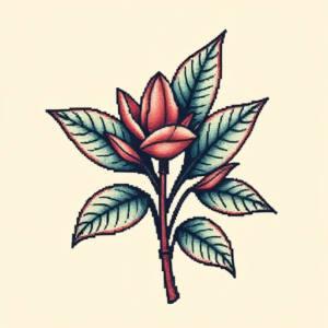 Pixel Art Plant Tattoo