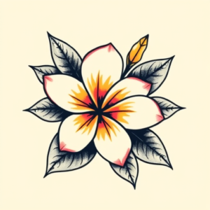 Pixel Art Plumeria Tattoo