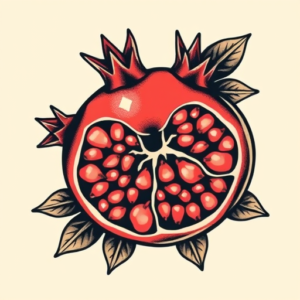 Pixel Art Pomegranate Tattoo