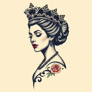 Pixel Art Queen Tattoo