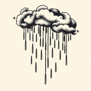 Pixel Art Rain Tattoo