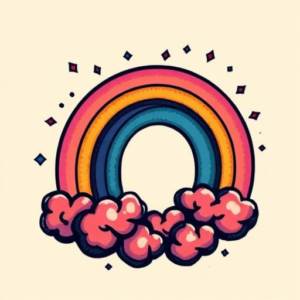 Pixel Art Rainbow Tattoo