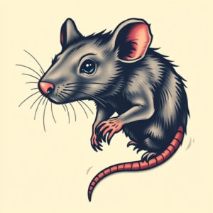 Pixel Art Rat Tattoo