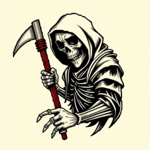 Pixel Art Reaper Tattoo