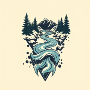 Pixel Art River Tattoo