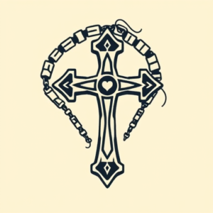 Pixel Art Rosary Tattoo