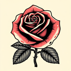 Pixel Art Rose Tattoo
