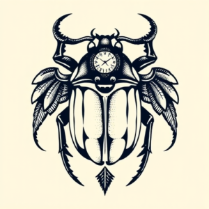 Pixel Art Scarab Tattoo