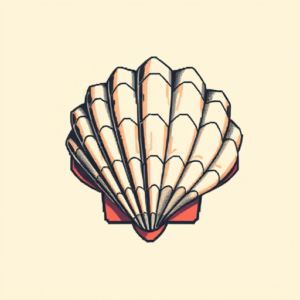 Pixel Art Seashell Tattoo