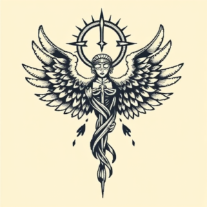 Pixel Art Seraphim Tattoo
