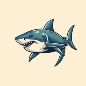 Pixel Art Shark Tattoo