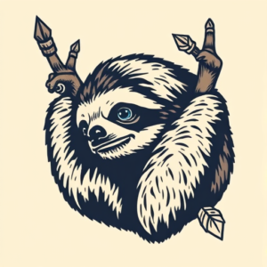 Pixel Art Sloth Tattoo