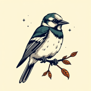 Pixel Art Sparrow Tattoo