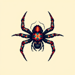 Pixel Art Spider Tattoo