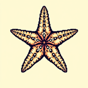 Pixel Art Starfish Tattoo