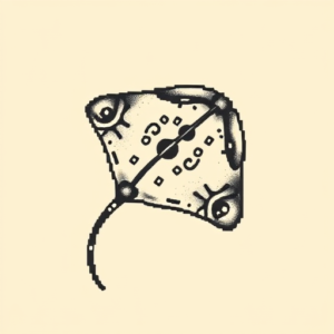 Pixel Art Stingray Tattoo