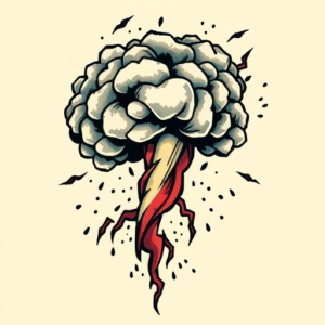 Pixel Art Storm Tattoo