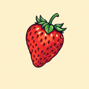 Pixel Art Strawberry Tattoo