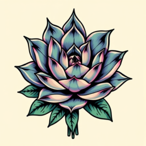 Pixel Art Succulent Tattoo