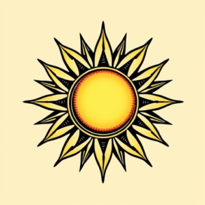 Pixel Art Sun Tattoo