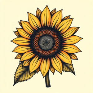 Pixel Art Sunflower Tattoo