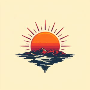 Pixel Art Sunrise Tattoo