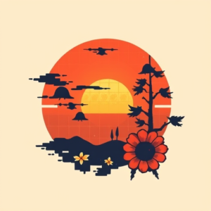 Pixel Art Sunset Tattoo