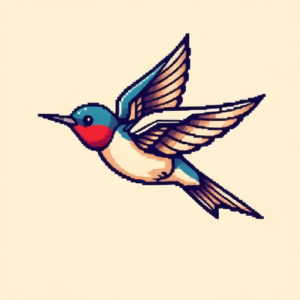 Pixel Art Swallow Tattoo