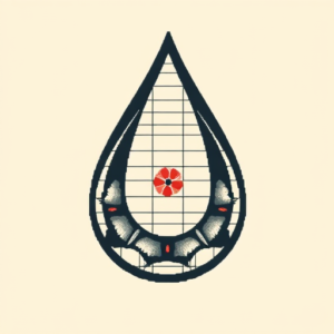 Pixel Art Teardrop Tattoo
