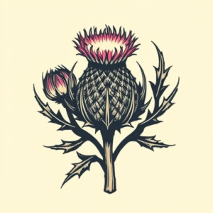 Pixel Art Thistle Tattoo