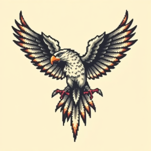 Pixel Art Thunderbird Tattoo