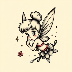 Pixel Art Tinkerbell Tattoo
