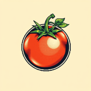 Pixel Art Tomato Tattoo