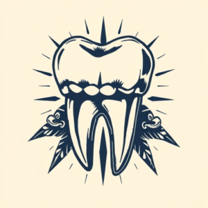 Pixel Art Tooth Tattoo