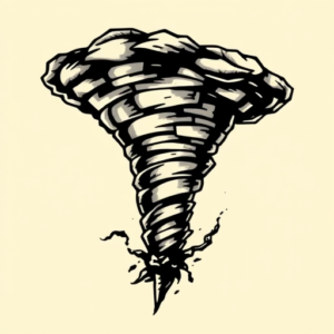 Pixel Art Tornado Tattoo