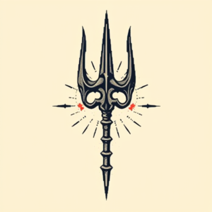 Pixel Art Trident Tattoo