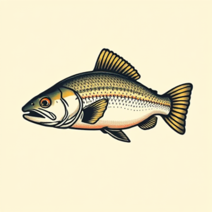 Pixel Art Trout Tattoo