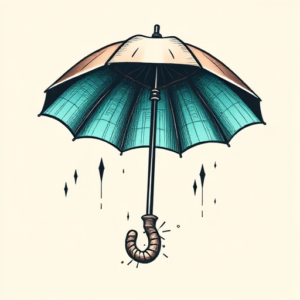 Pixel Art Umbrella Tattoo