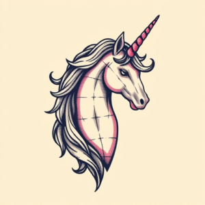 Pixel Art Unicorn Tattoo