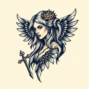 Pixel Art Valkyrie Tattoo