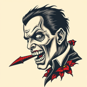 Pixel Art Vampire Tattoo